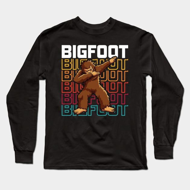 Bigfoot Dabbing Vintage Long Sleeve T-Shirt by RadStar